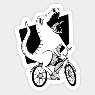 Funny bike dinosaur Sticker